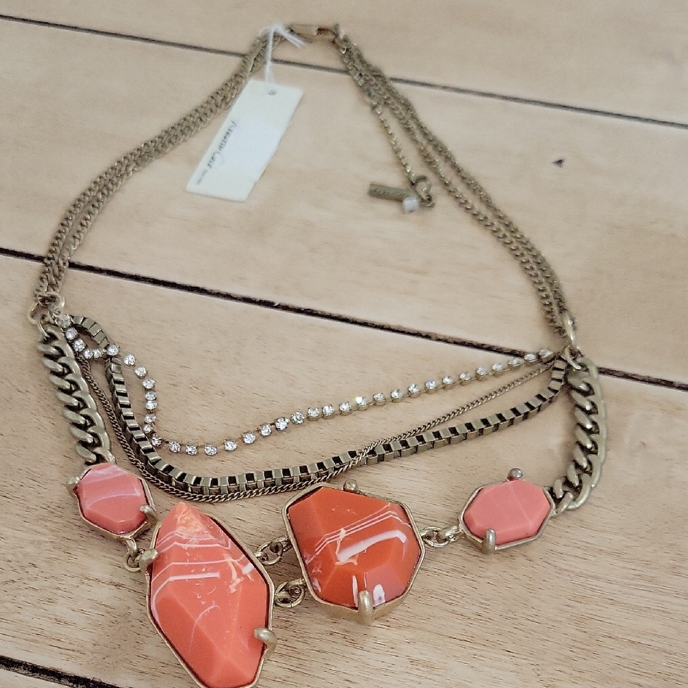 Kenneth Cole New York Gold and Coral Necklace